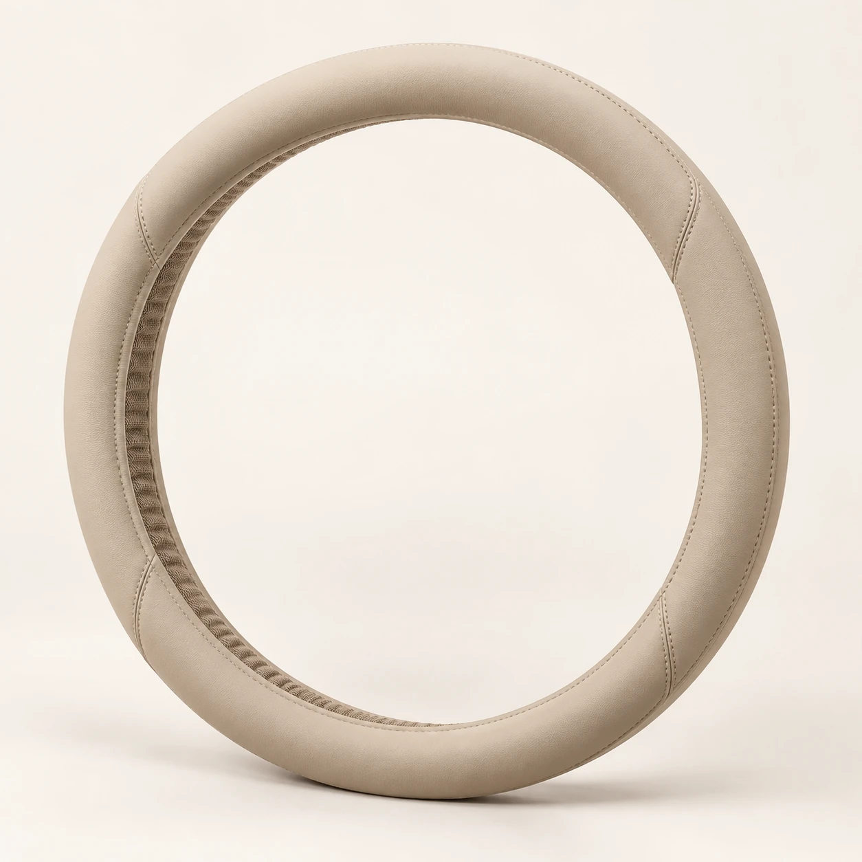 Almond Beige Smooth Steering wheel cover in Almond beige