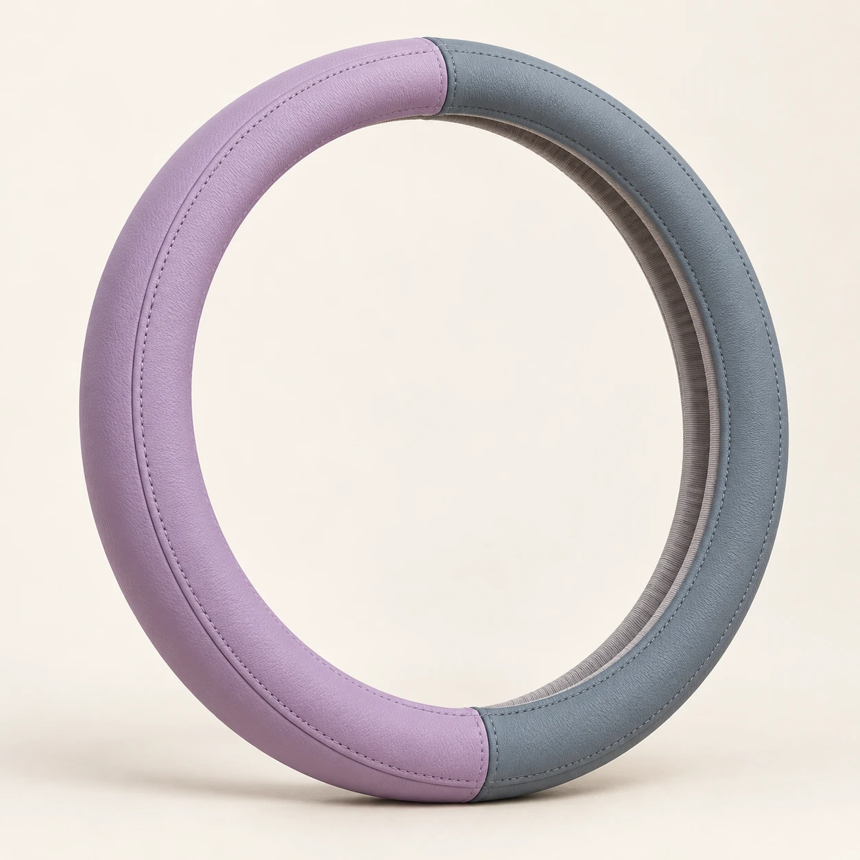 Lilac & Blue Gray Two-Tone Steering wheel cover in Lilac / blue gray