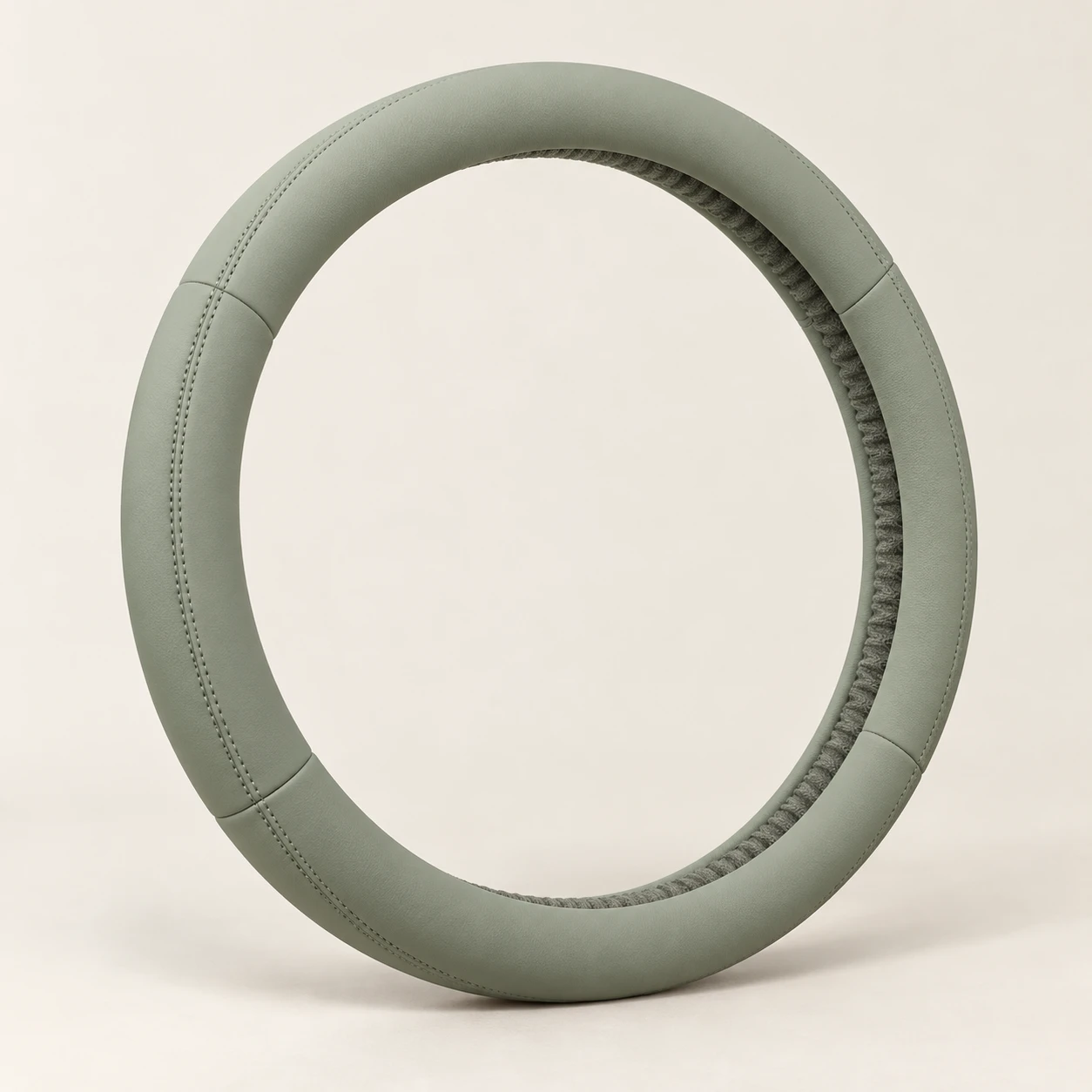 Pistachio Green Smooth Steering wheel cover in Pistachio gray green