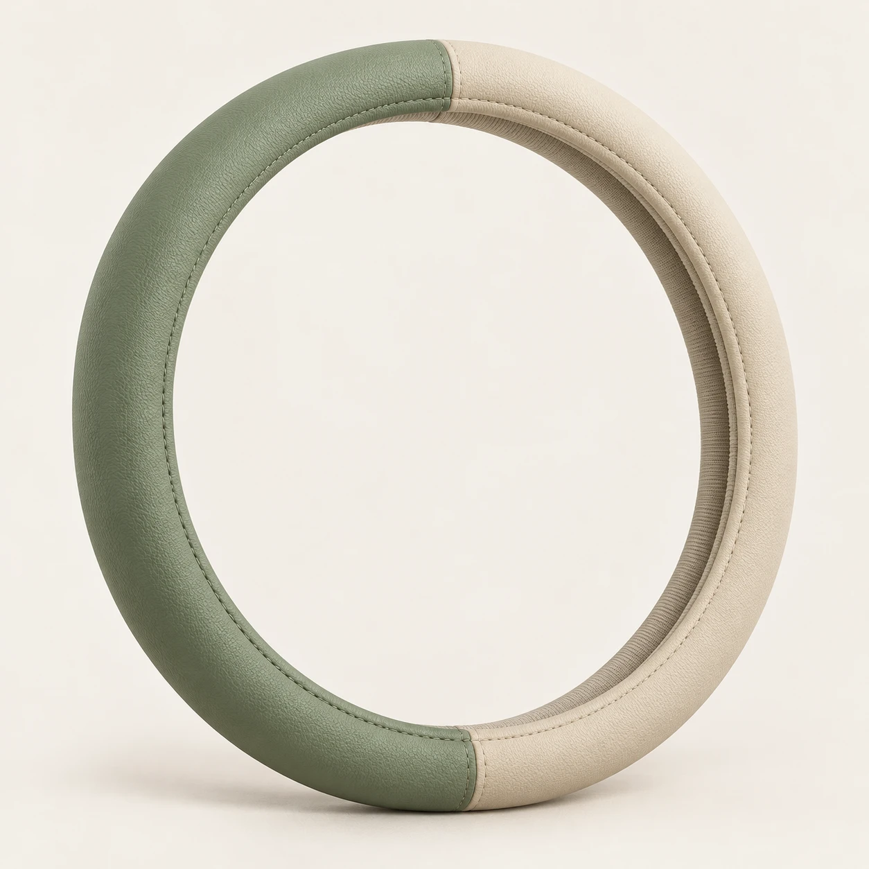 Sage & Oatmeal Two-Tone Steering wheel cover in Sage / oatmeal